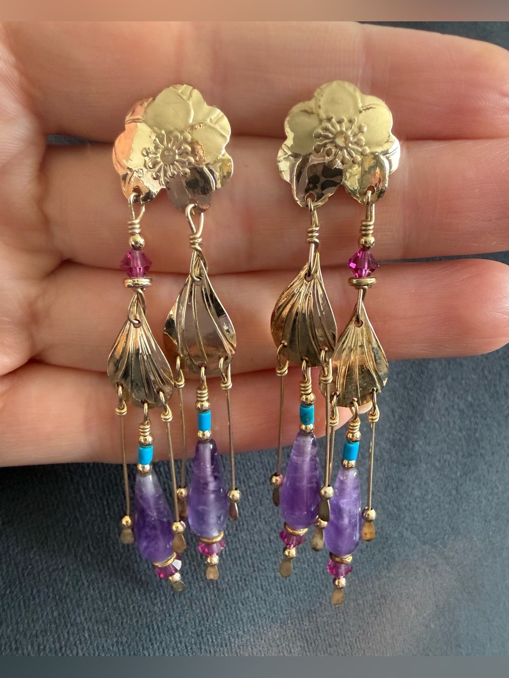 Tabra 14k dangle earrings - Picture 2 of 6